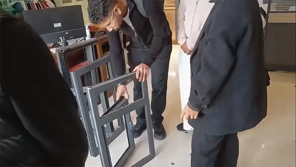 Customer visits the factory building