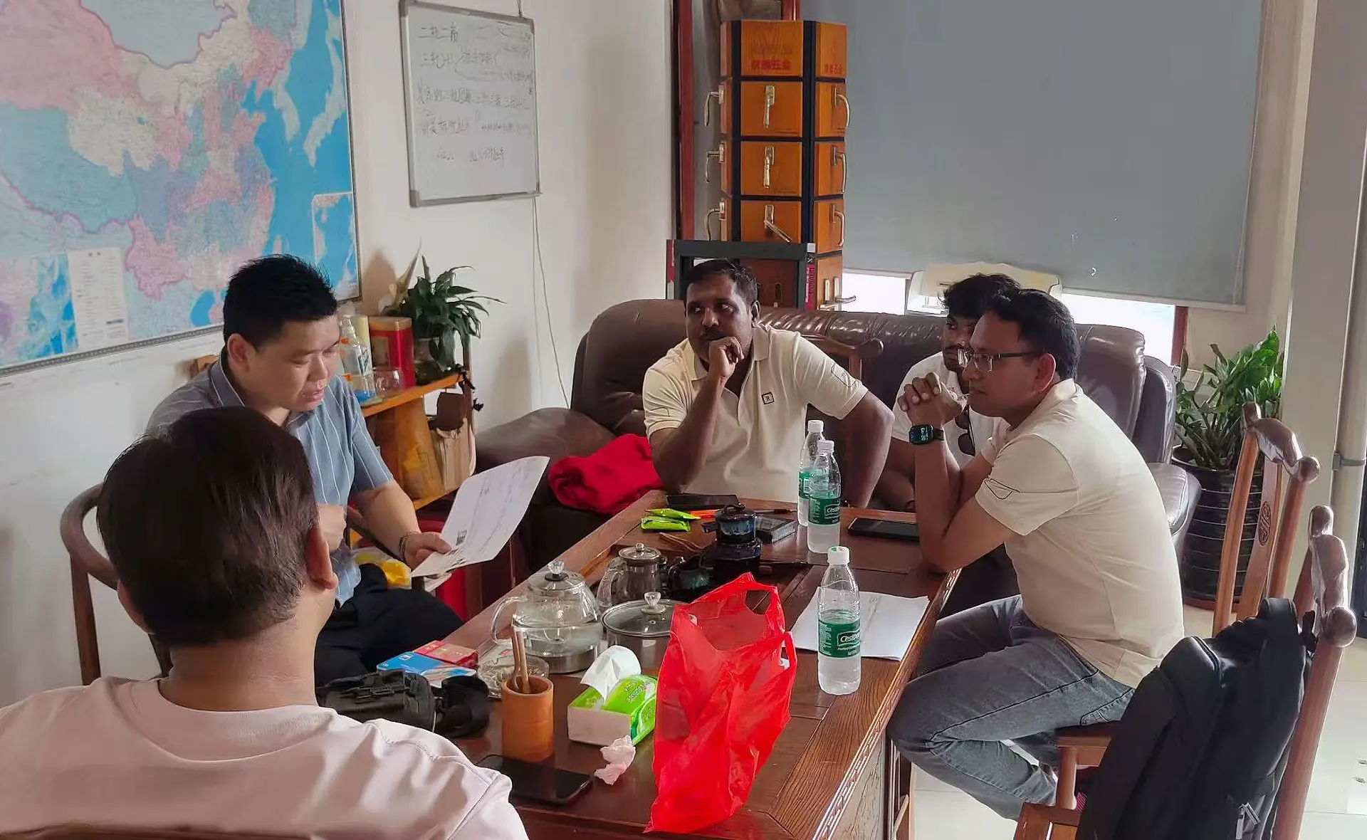 Customer visits the factory building