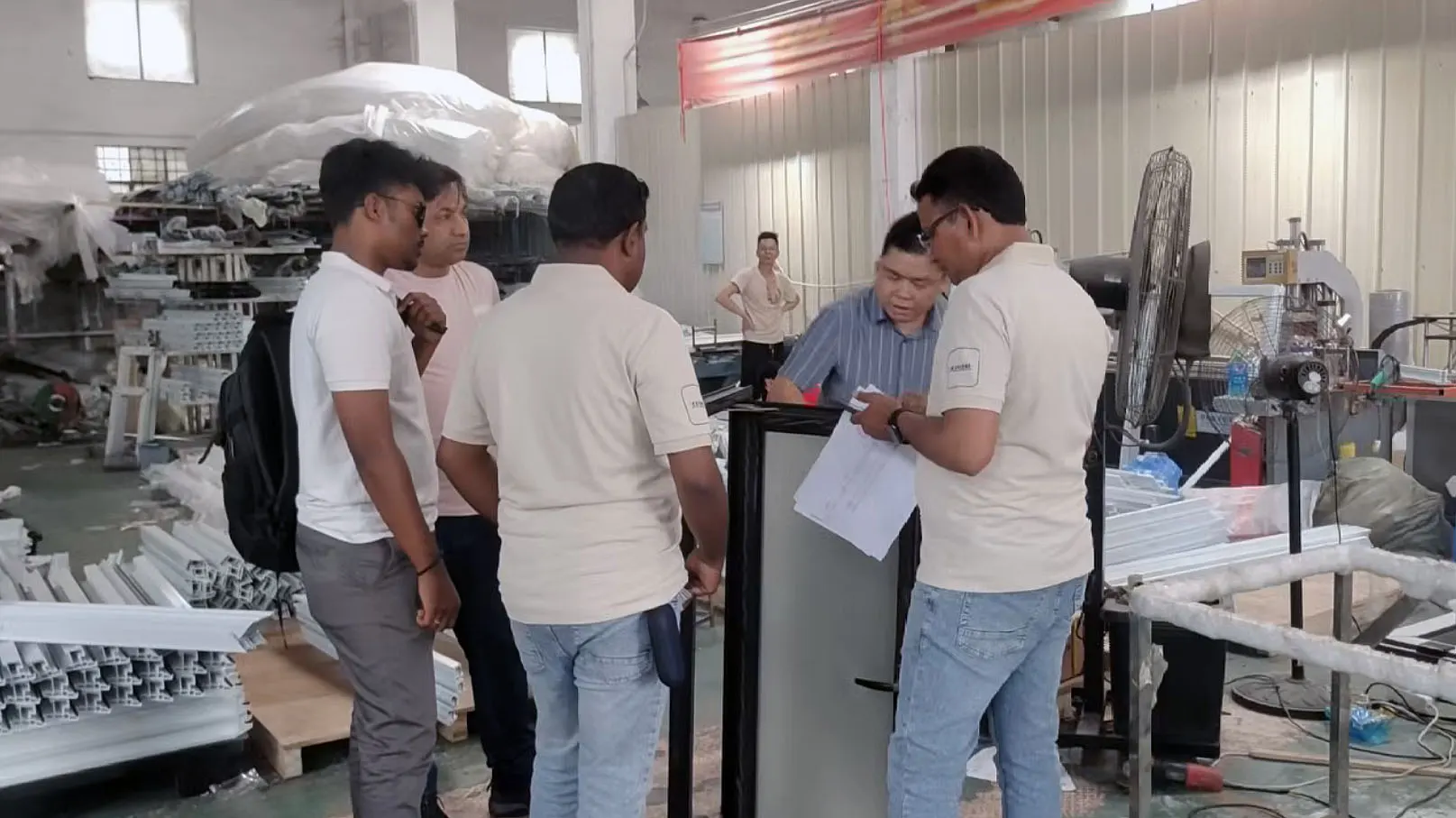 Customer visits the factory building