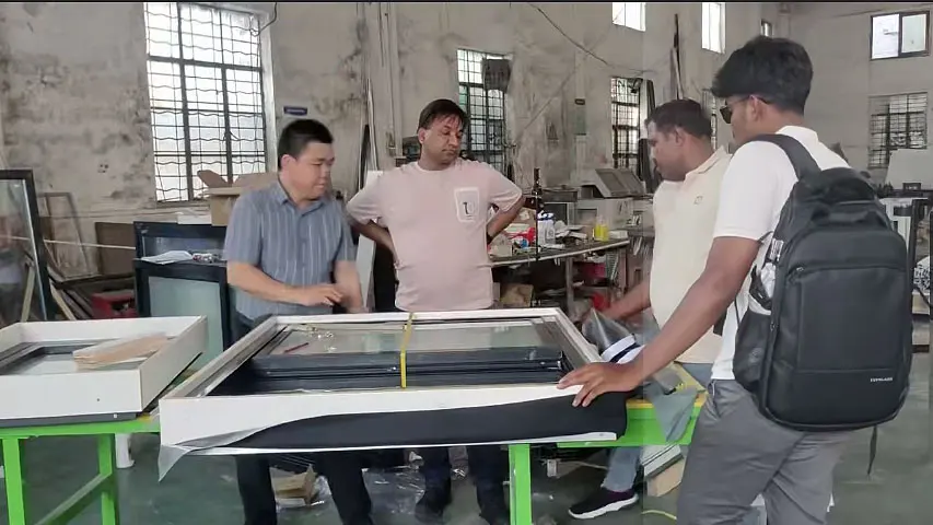 Customer visits the factory building