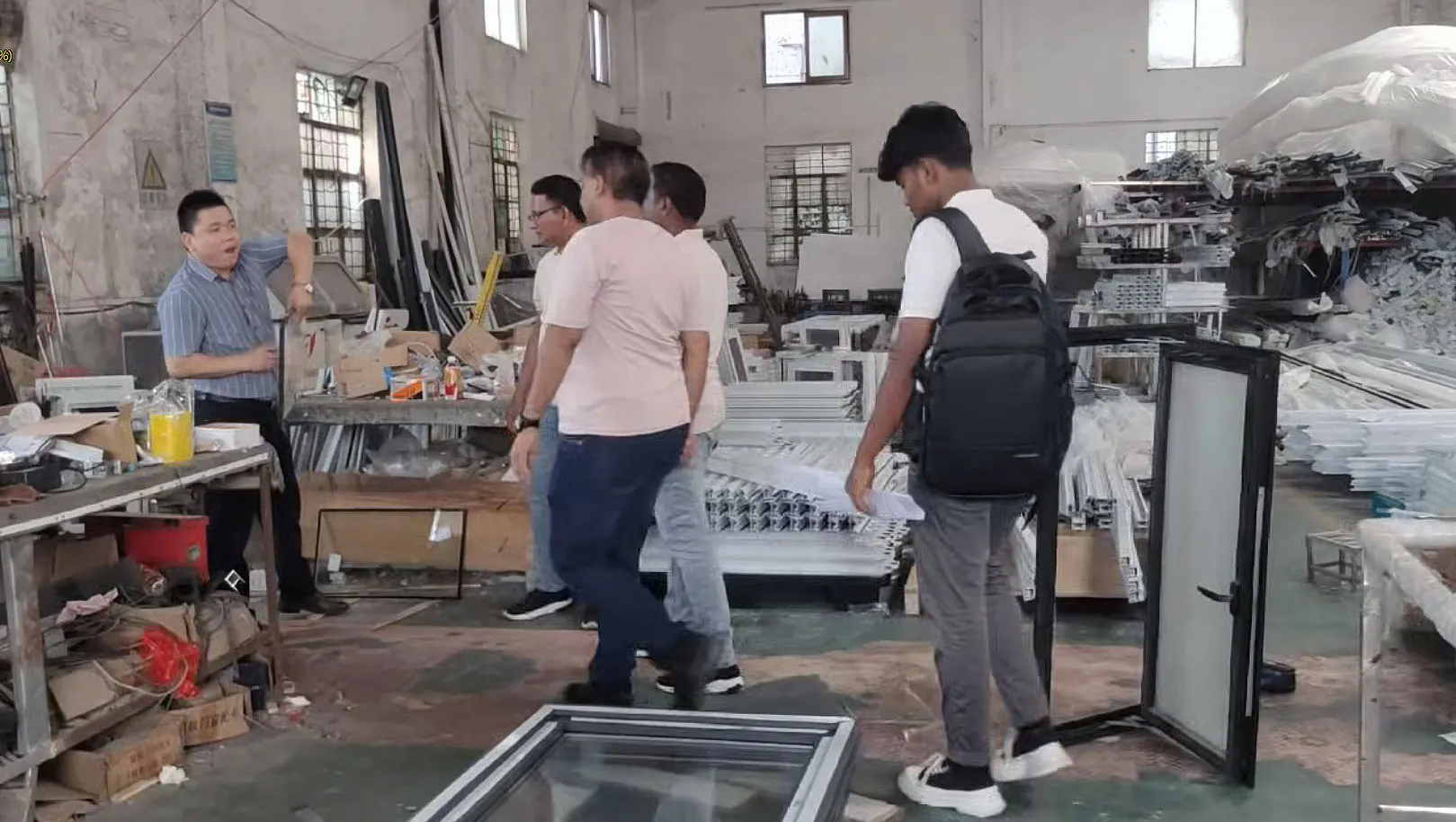 Customer visits the factory building