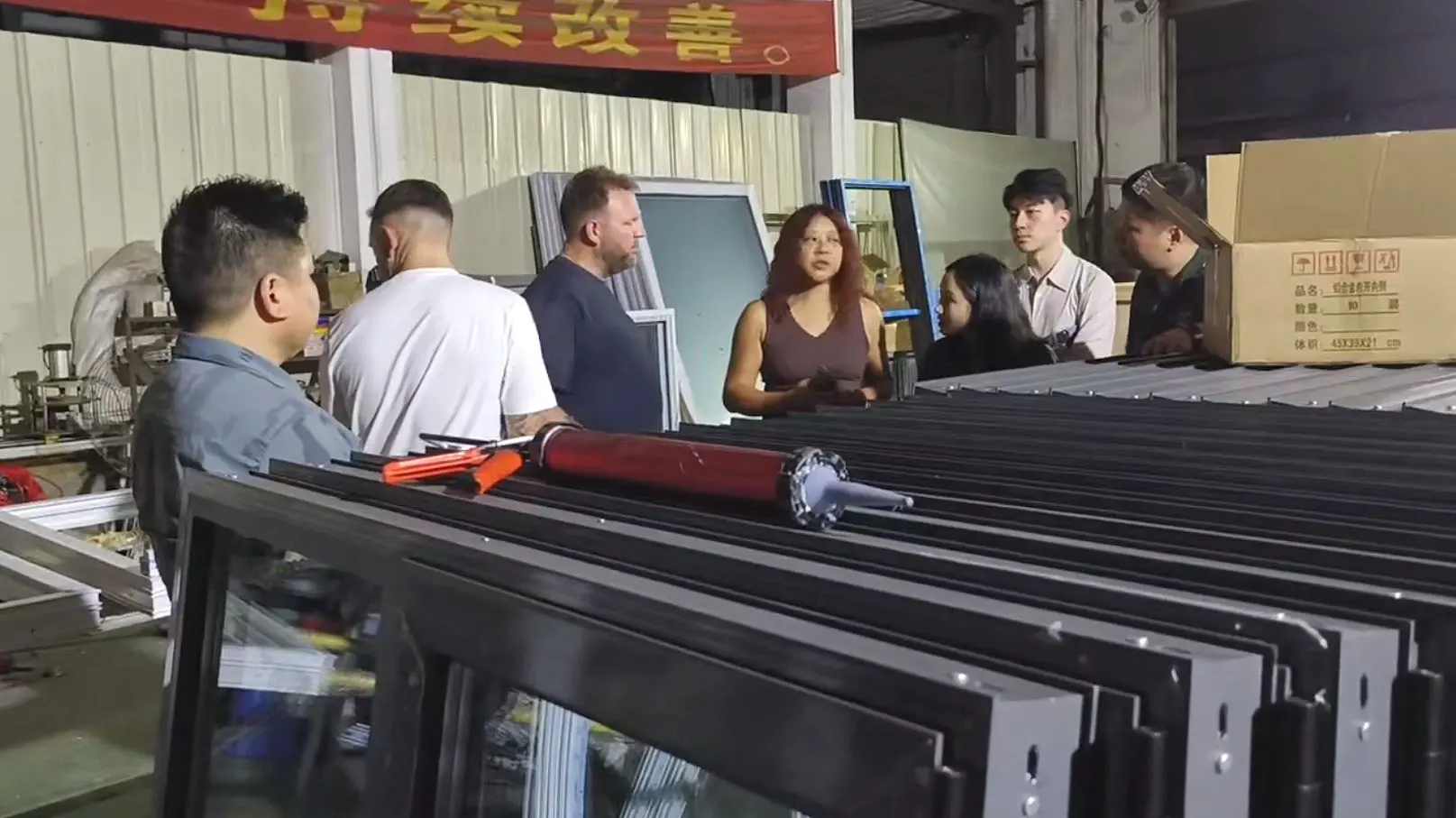 Customer visits the factory building